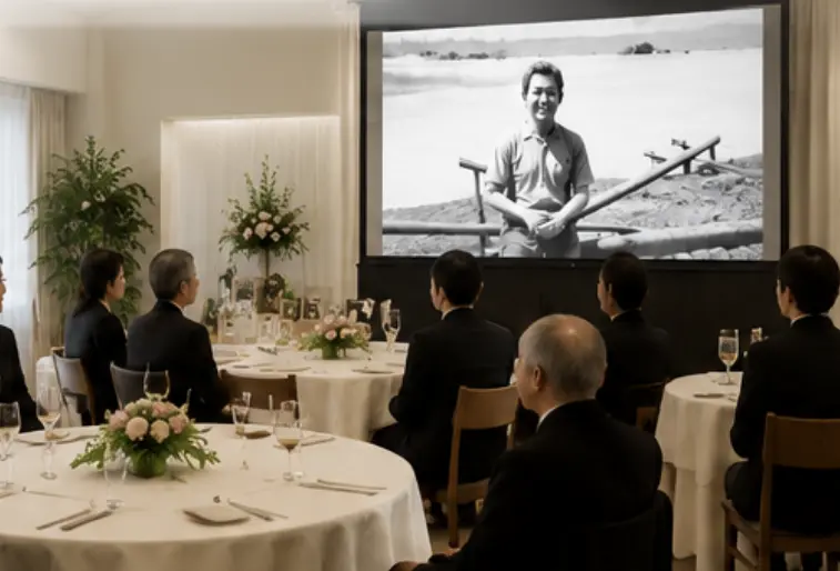 長寿祝いで上映する思い出映像